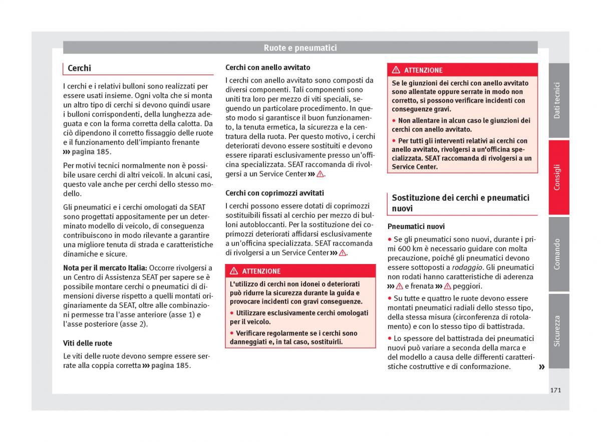 Seat Mii manuale del proprietario / page 173