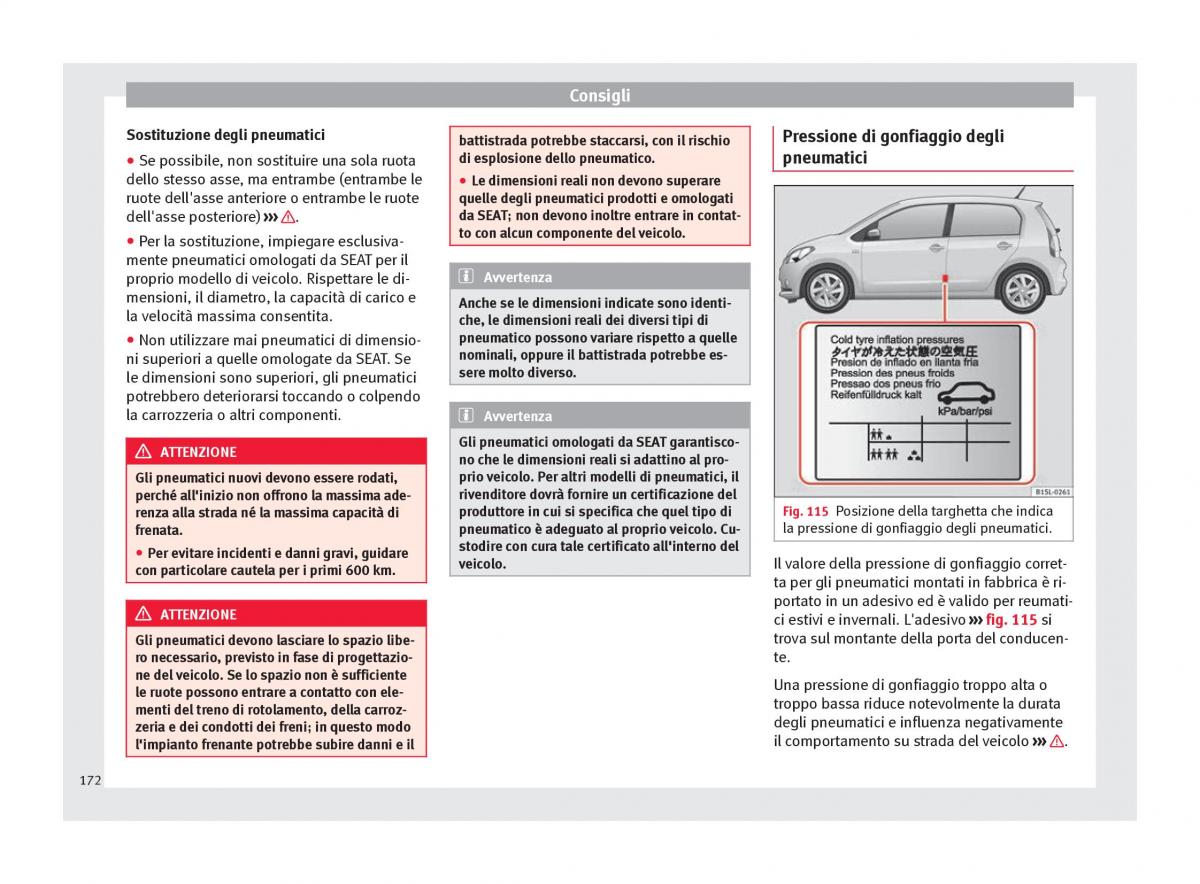 Seat Mii manuale del proprietario / page 174