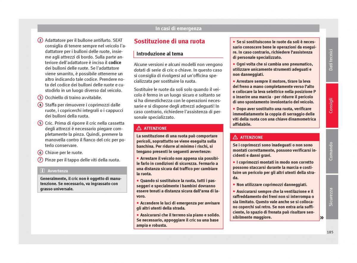 Seat Mii manuale del proprietario / page 187