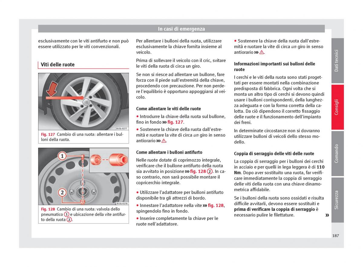 Seat Mii manuale del proprietario / page 189