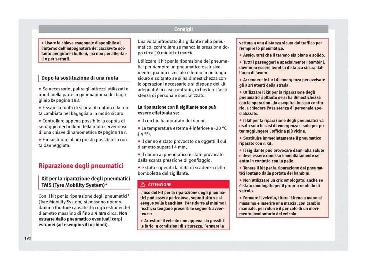 Seat Mii manuale del proprietario / page 192