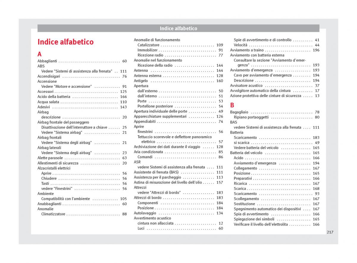 Seat Mii manuale del proprietario / page 219