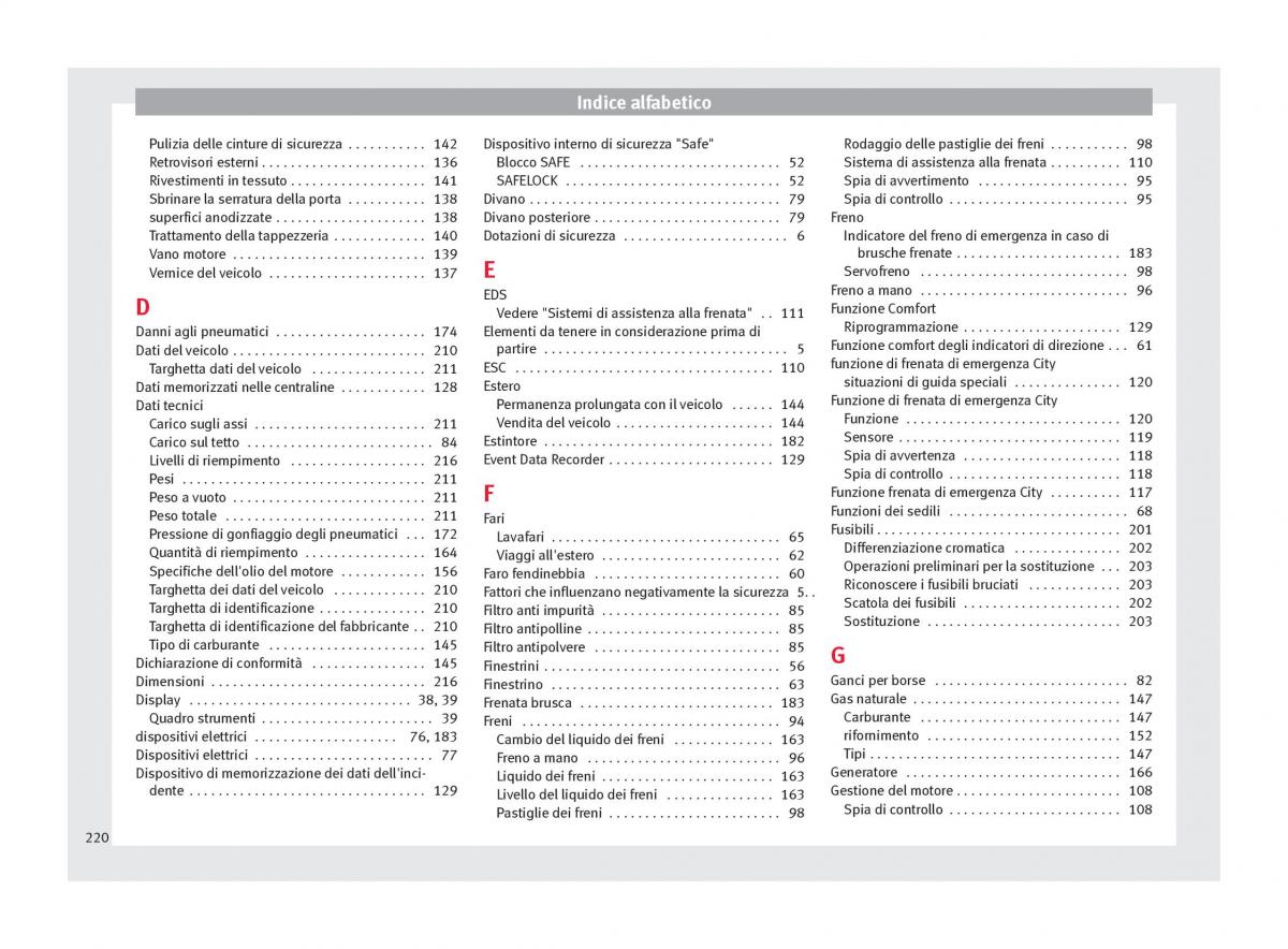 Seat Mii manuale del proprietario / page 222