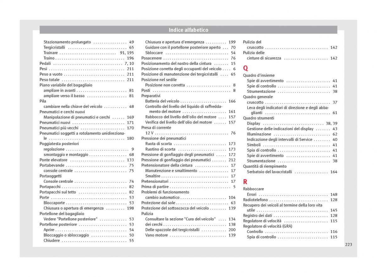 Seat Mii manuale del proprietario / page 225