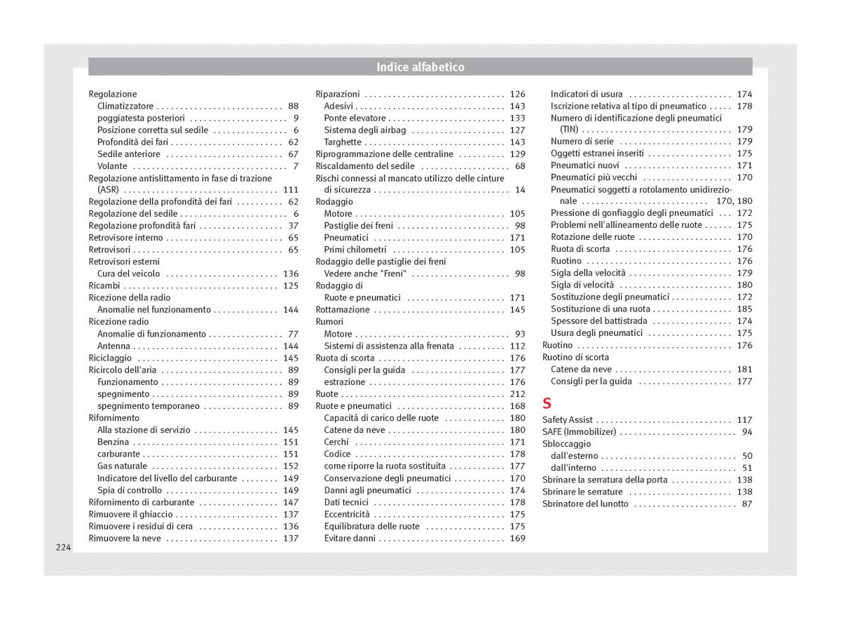 Seat Mii manuale del proprietario / page 226