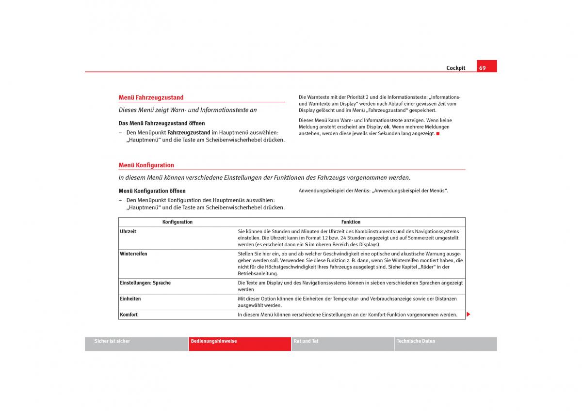 Seat Toledo III 3 Handbuch / page 71