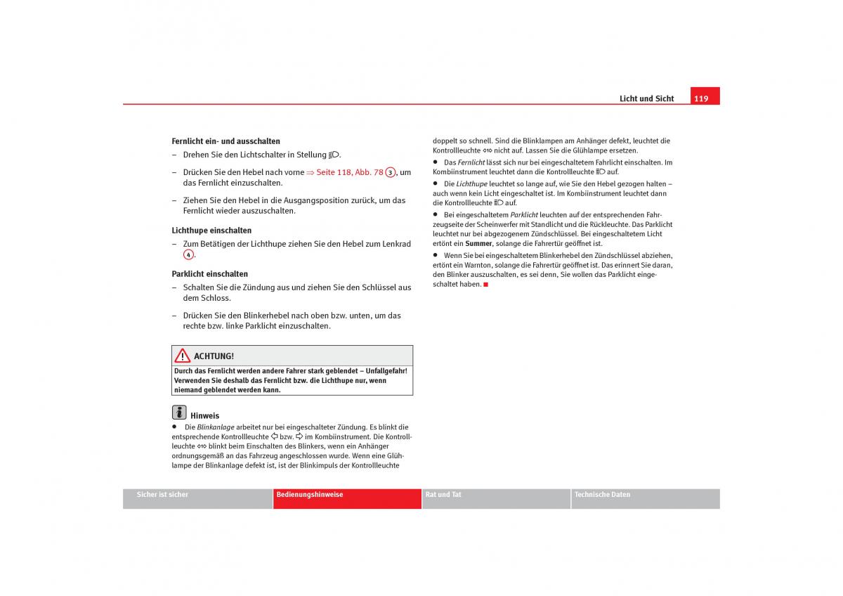 Seat Toledo III 3 Handbuch / page 121