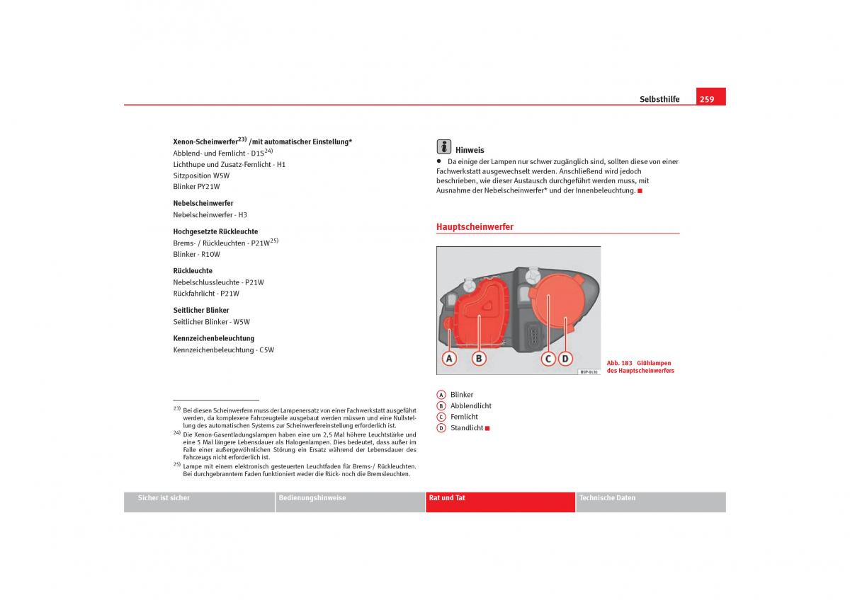 Seat Toledo III 3 Handbuch / page 261