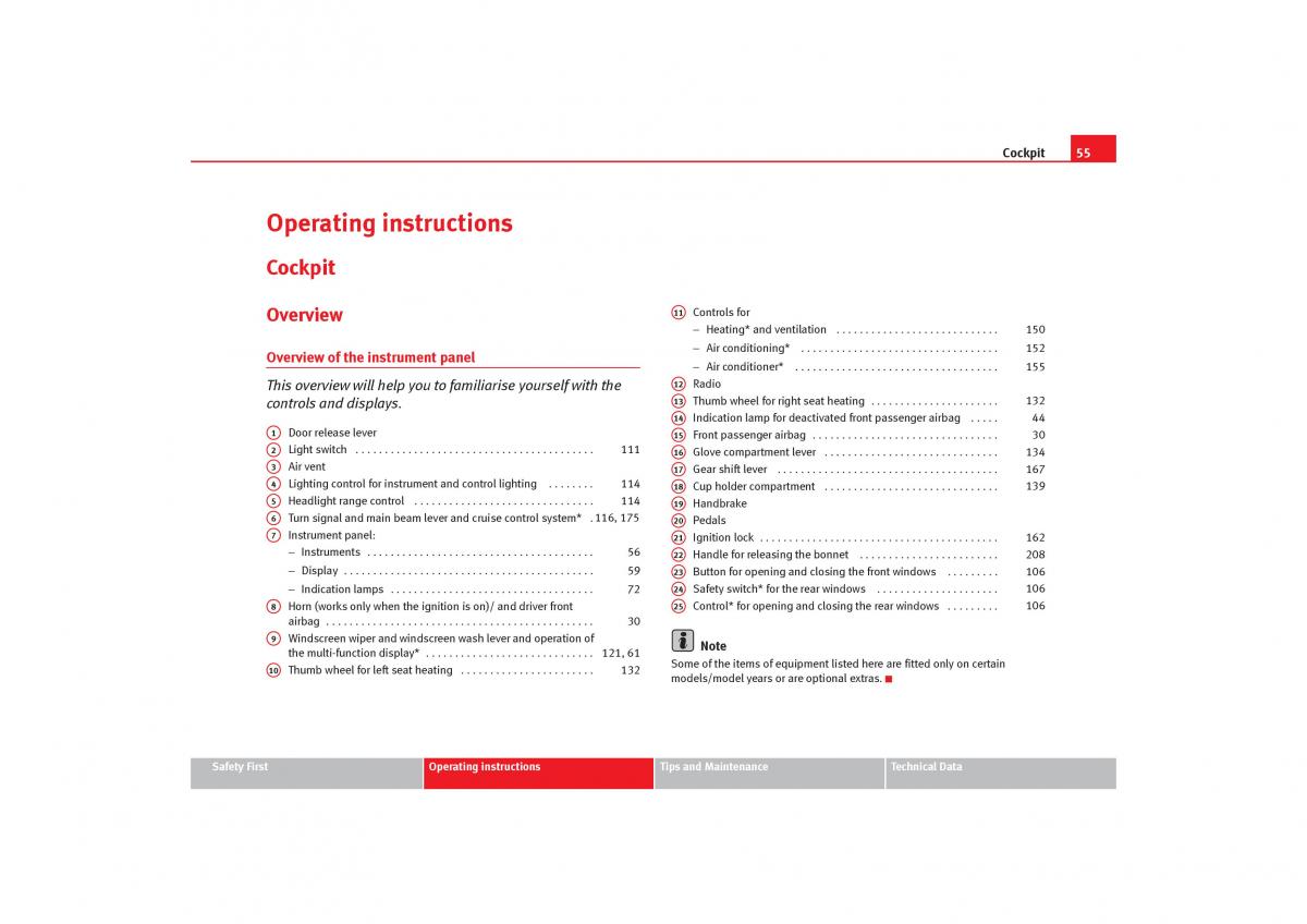 Seat Toledo III 3 owners manual / page 57