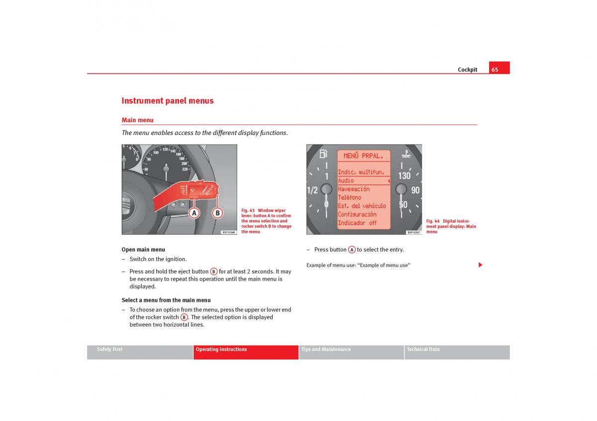 Seat Toledo III 3 owners manual / page 67