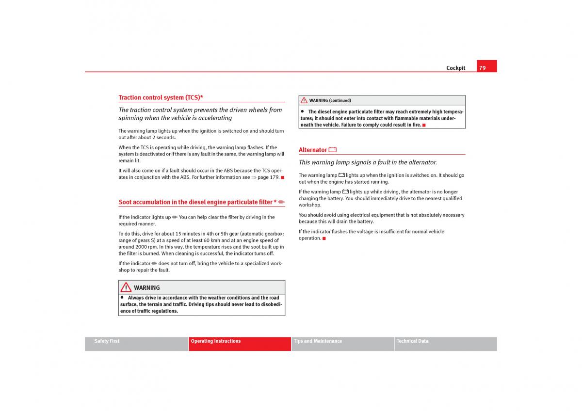 Seat Toledo III 3 owners manual / page 81