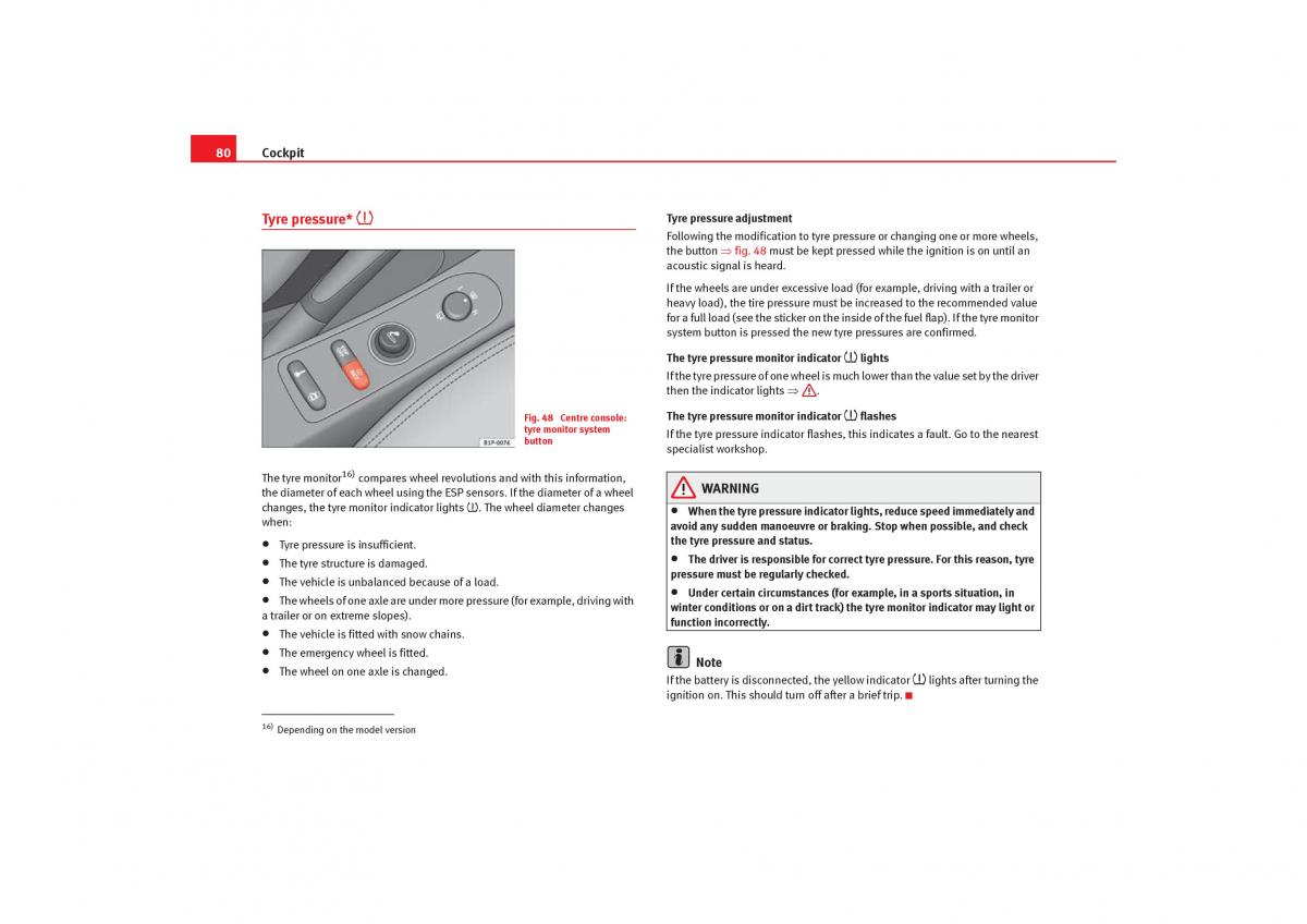 Seat Toledo III 3 owners manual / page 82