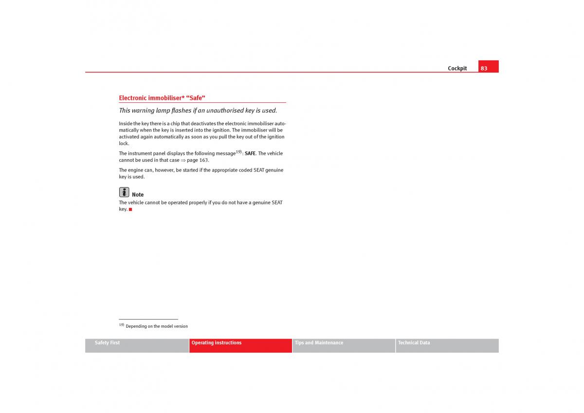 Seat Toledo III 3 owners manual / page 85