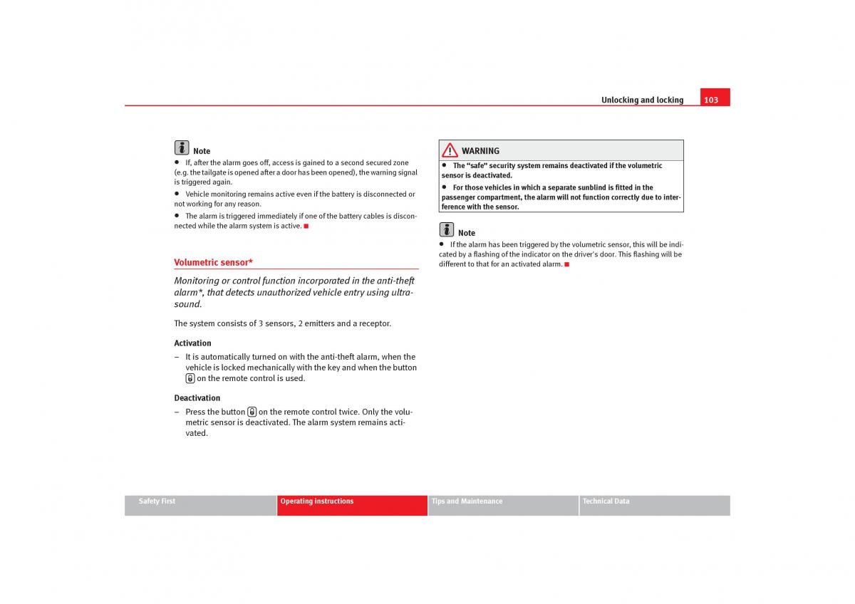 Seat Toledo III 3 owners manual / page 105