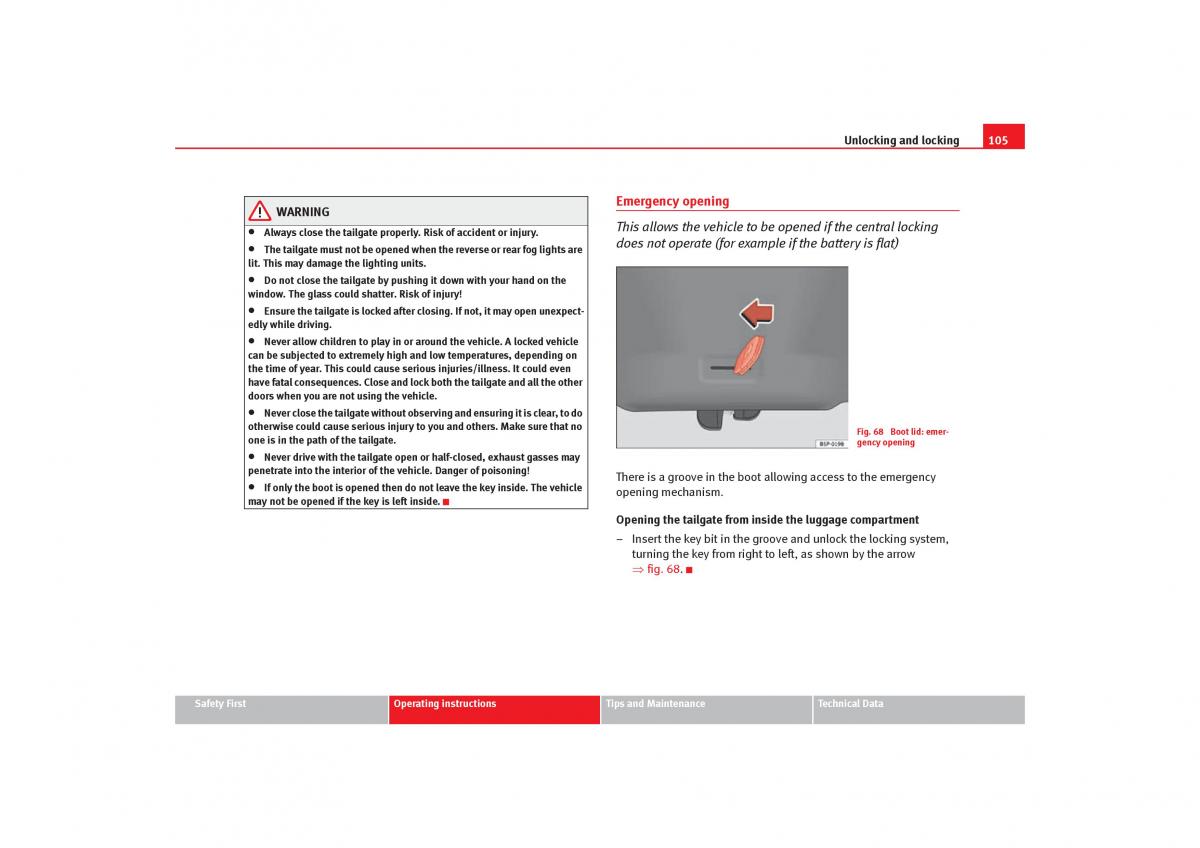 Seat Toledo III 3 owners manual / page 107