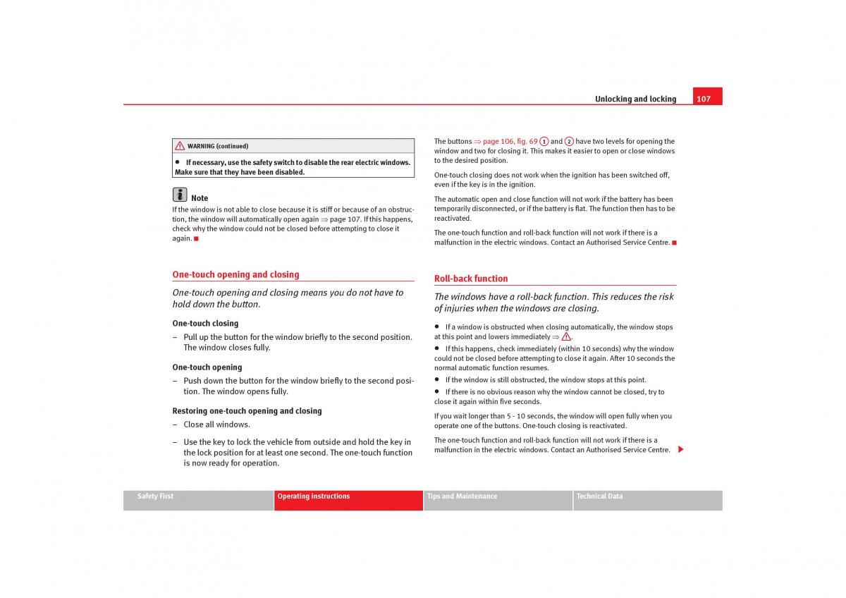 Seat Toledo III 3 owners manual / page 109