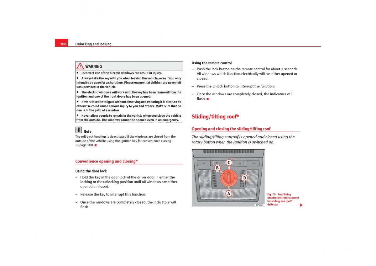 Seat Toledo III 3 owners manual / page 110