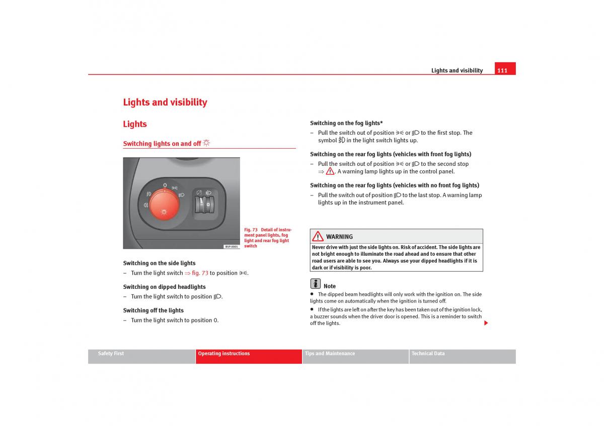 Seat Toledo III 3 owners manual / page 113