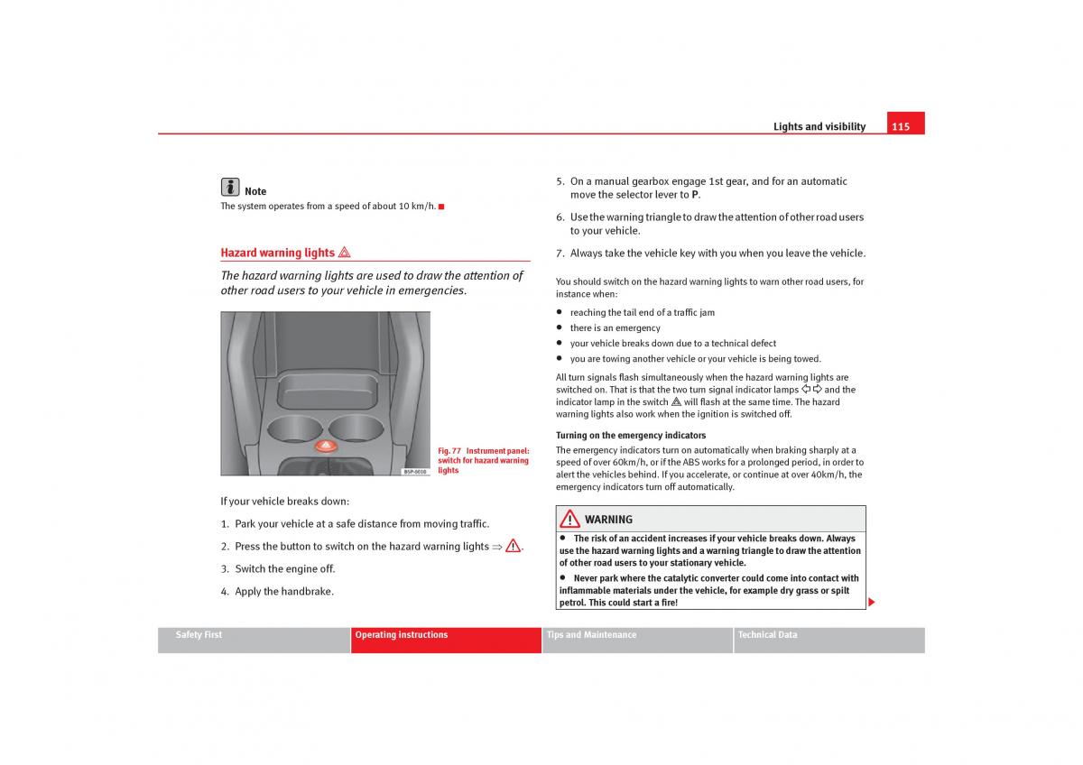 Seat Toledo III 3 owners manual / page 117