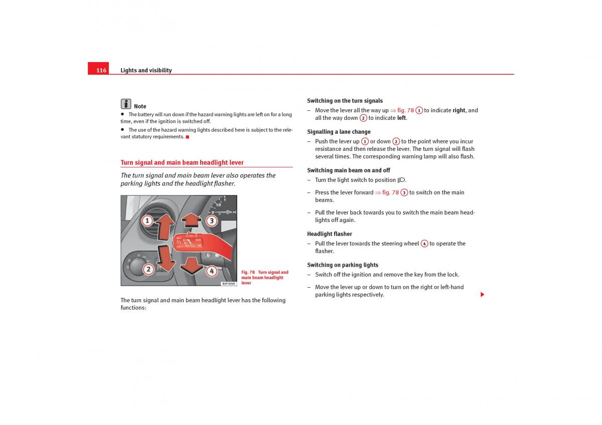 Seat Toledo III 3 owners manual / page 118