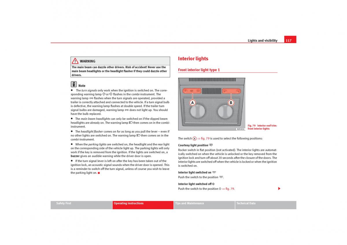 Seat Toledo III 3 owners manual / page 119