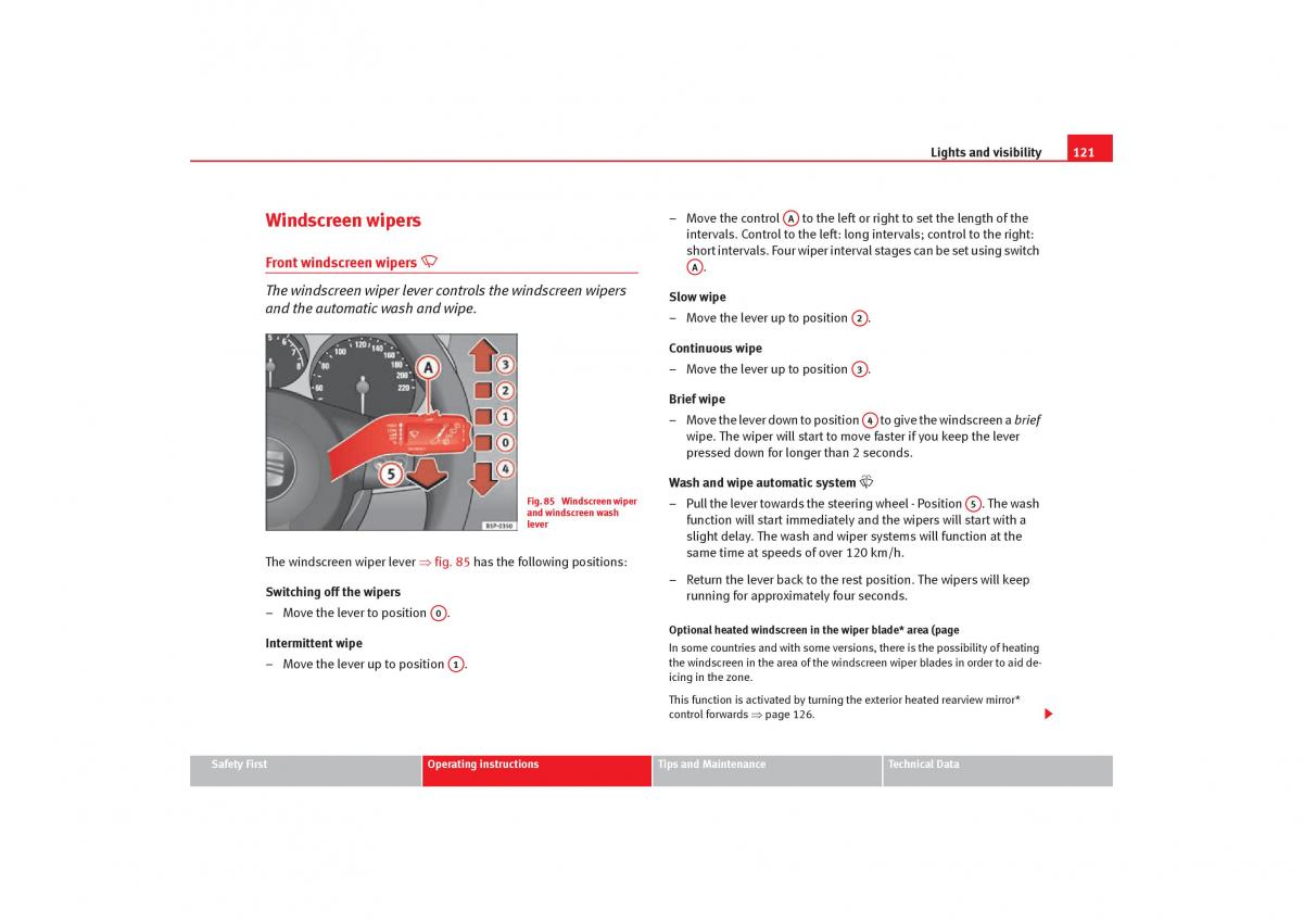 Seat Toledo III 3 owners manual / page 123