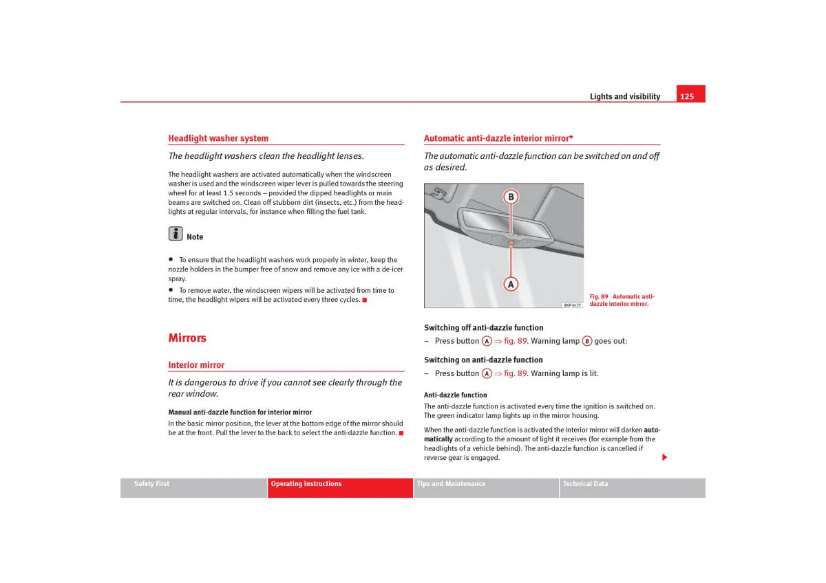 Seat Toledo III 3 owners manual / page 127