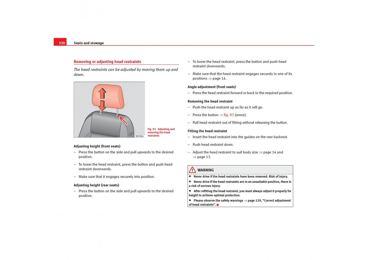 Seat Toledo III 3 owners manual / page 132