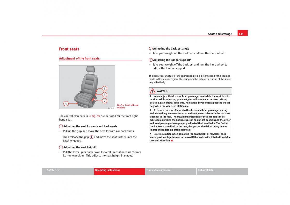 Seat Toledo III 3 owners manual / page 133