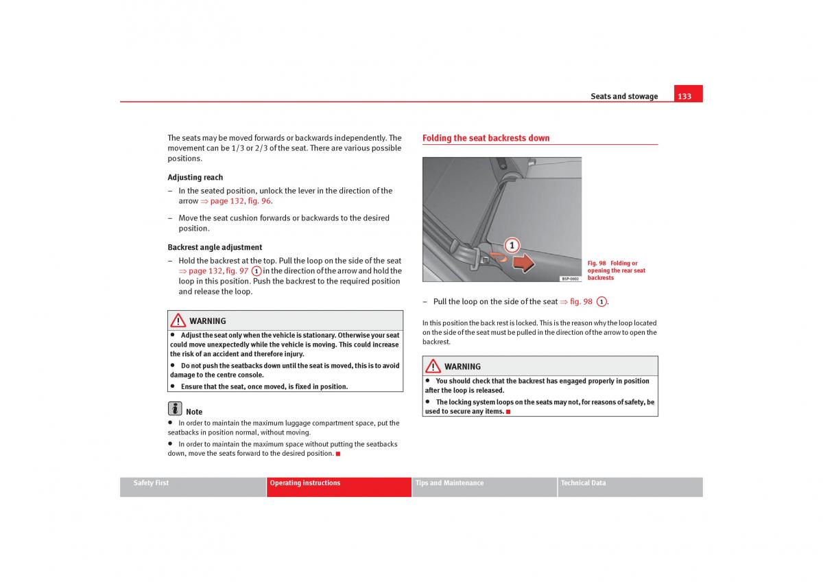 Seat Toledo III 3 owners manual / page 135