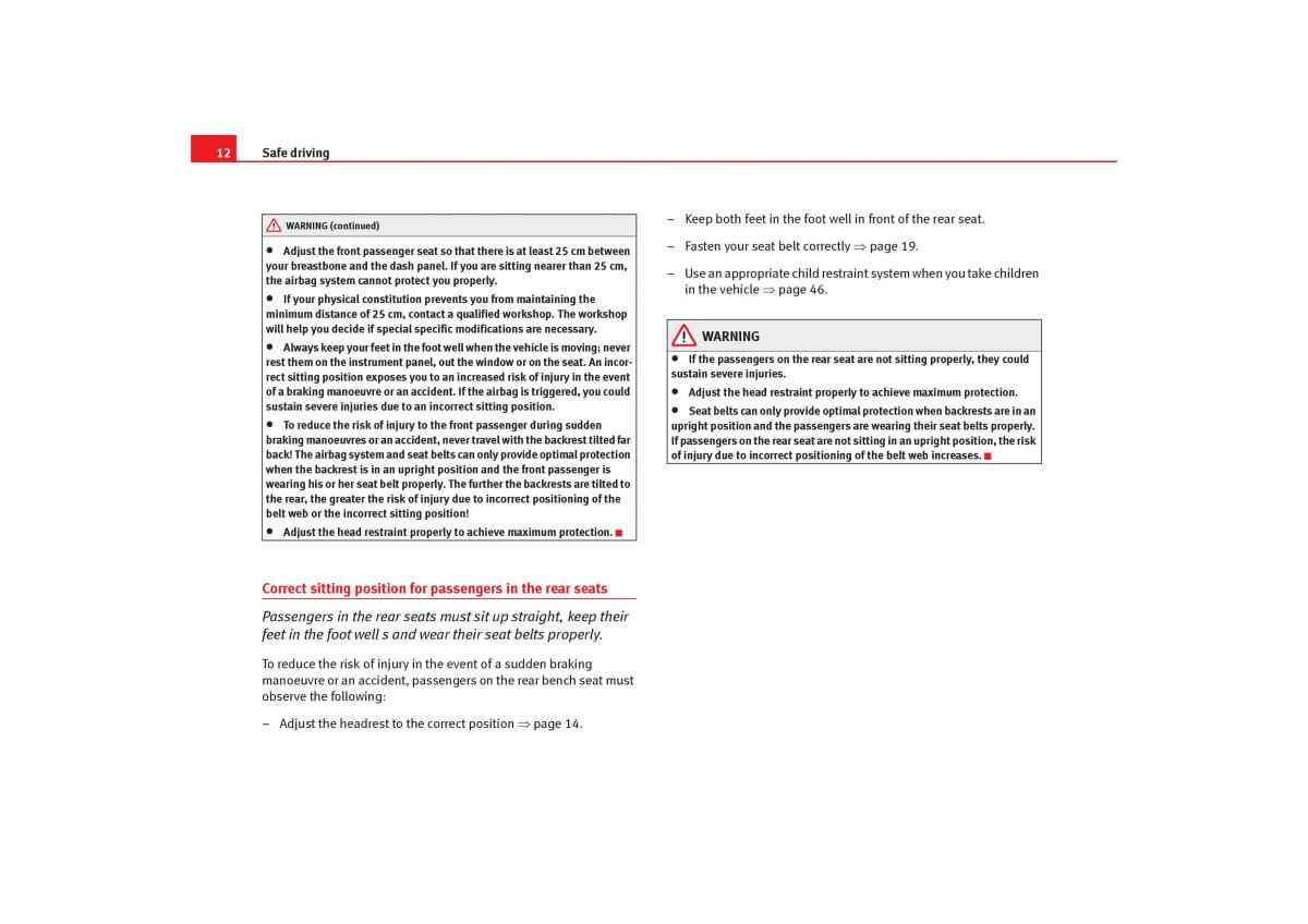 Seat Toledo III 3 owners manual / page 14