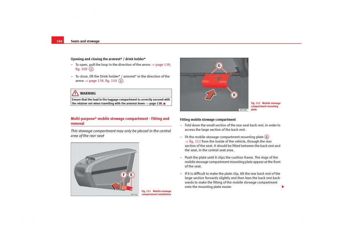 Seat Toledo III 3 owners manual / page 142