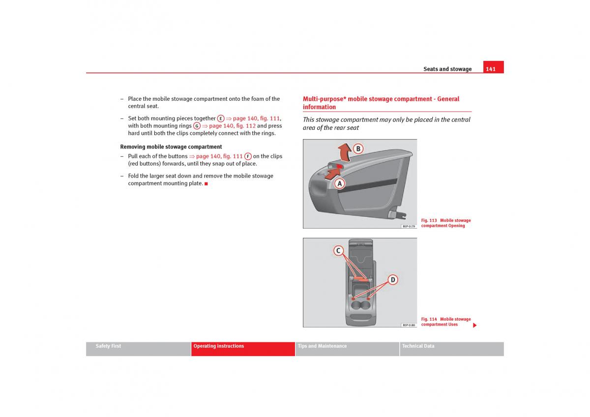 Seat Toledo III 3 owners manual / page 143