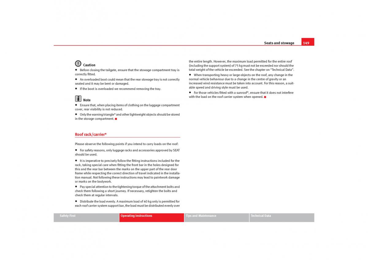 Seat Toledo III 3 owners manual / page 151