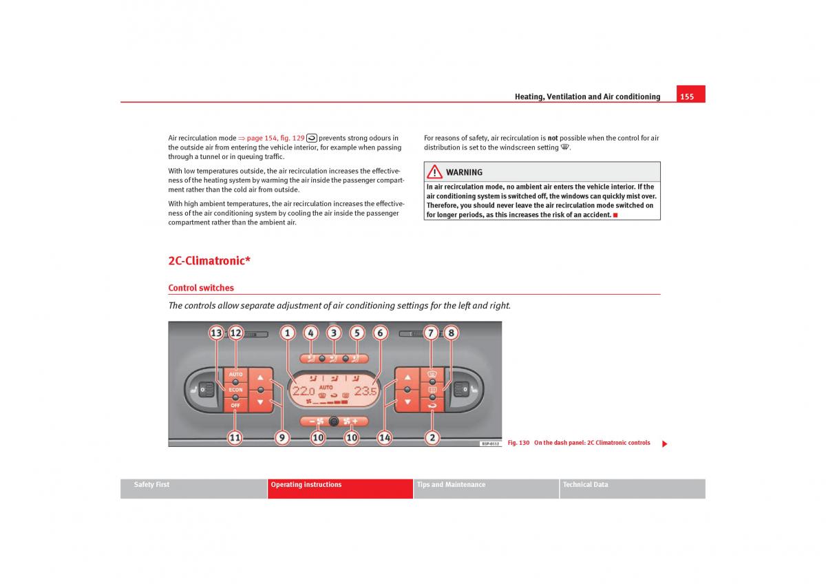 Seat Toledo III 3 owners manual / page 157