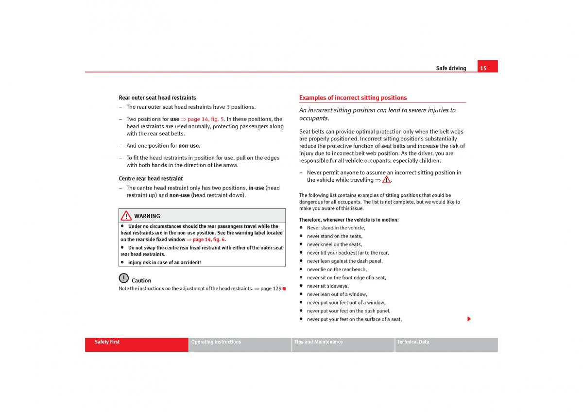 Seat Toledo III 3 owners manual / page 17