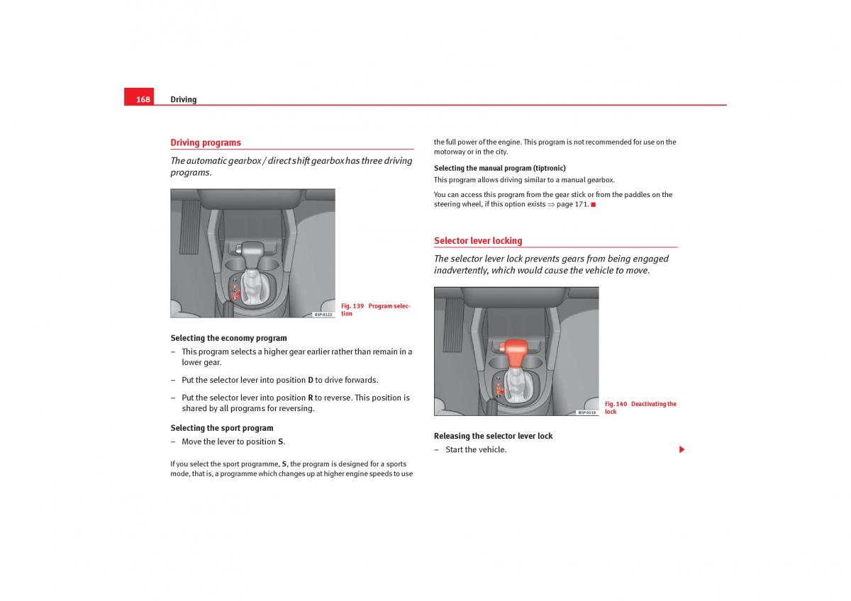 Seat Toledo III 3 owners manual / page 170