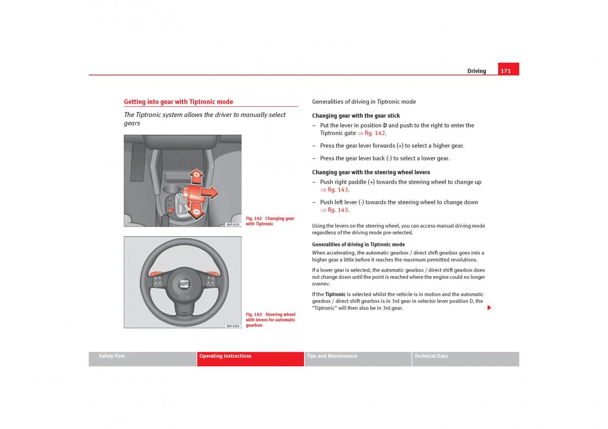 Seat Toledo III 3 owners manual / page 173