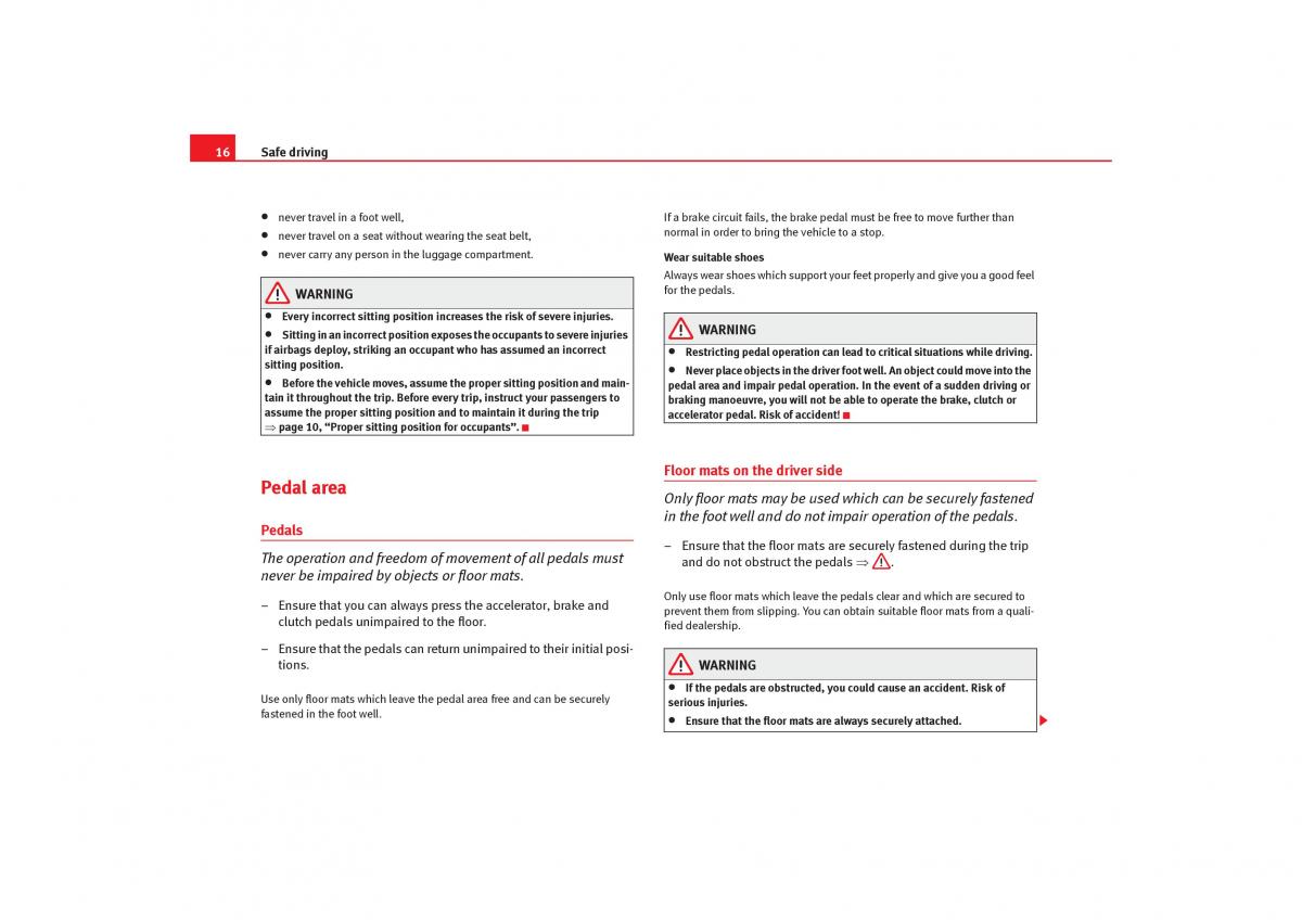 Seat Toledo III 3 owners manual / page 18