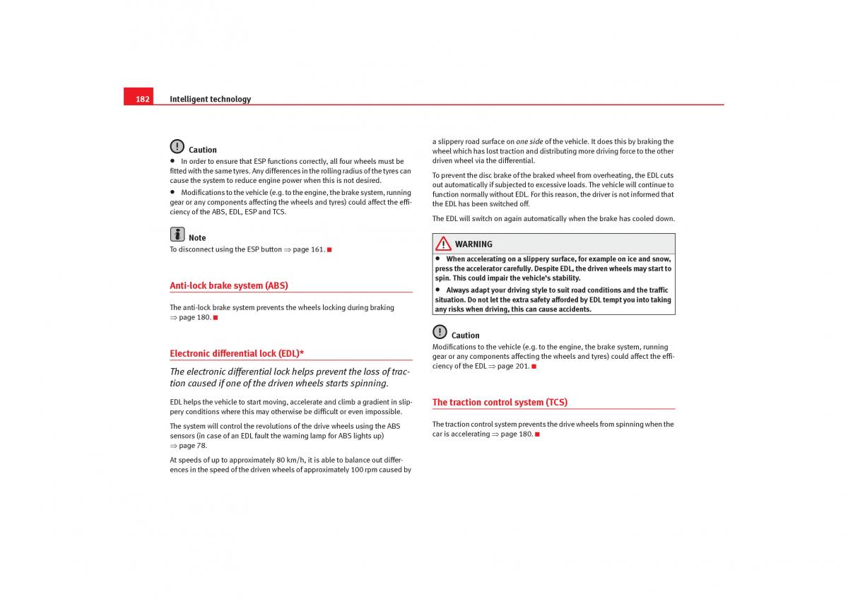 Seat Toledo III 3 owners manual / page 184