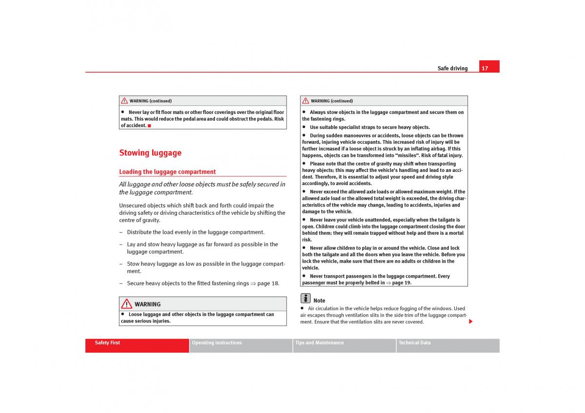 Seat Toledo III 3 owners manual / page 19