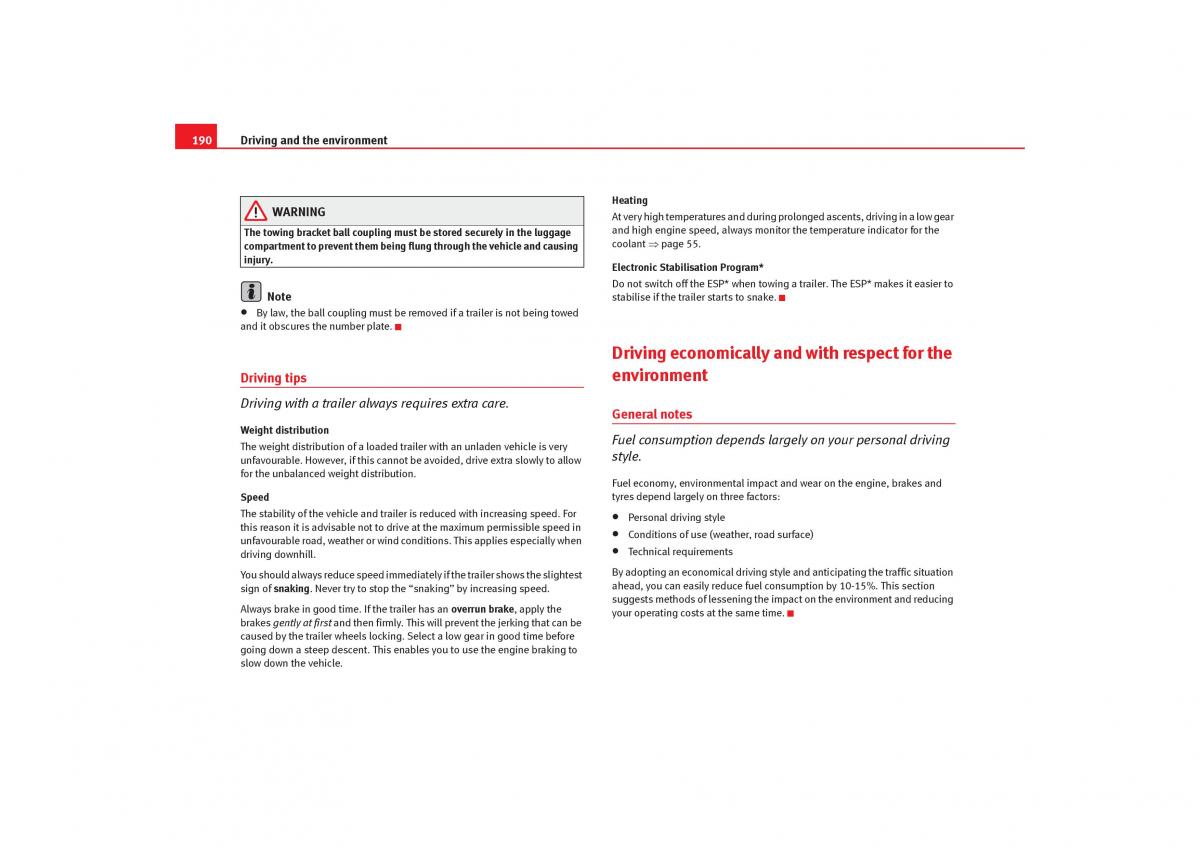 Seat Toledo III 3 owners manual / page 192