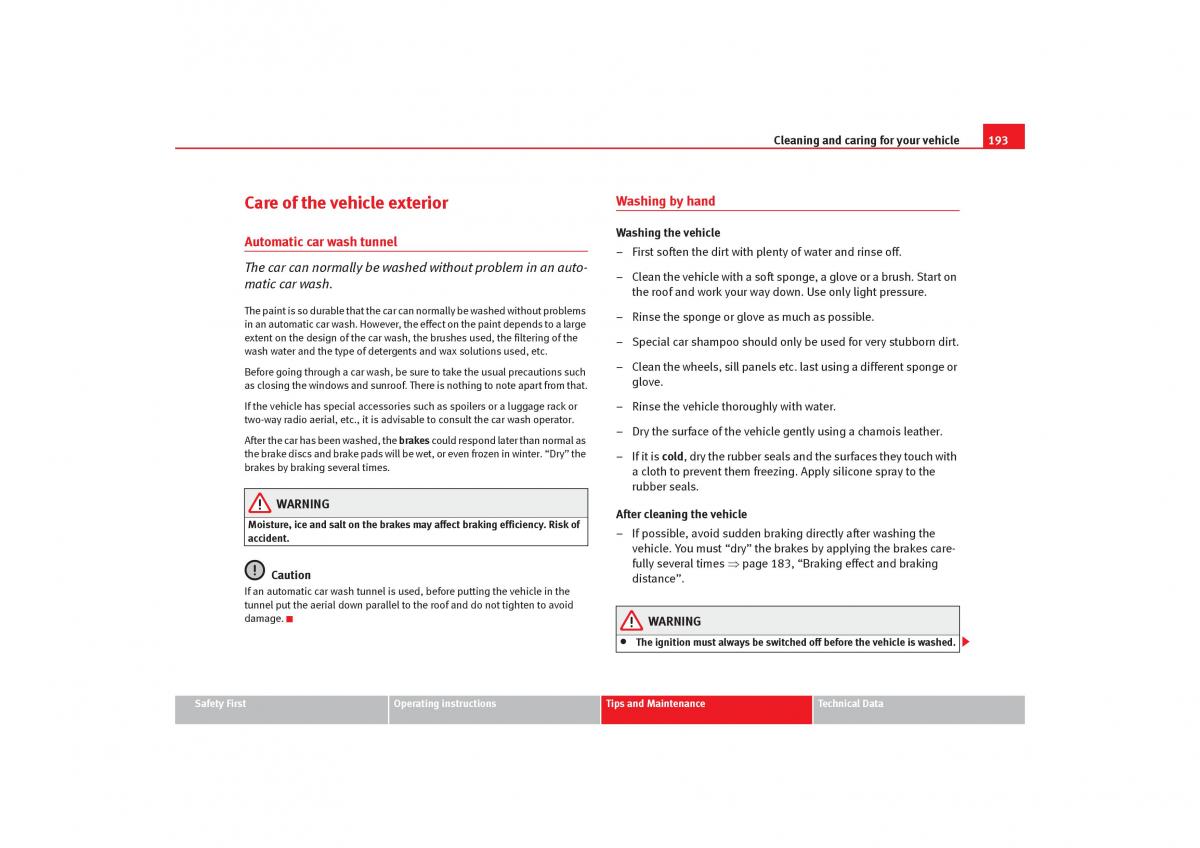 Seat Toledo III 3 owners manual / page 195