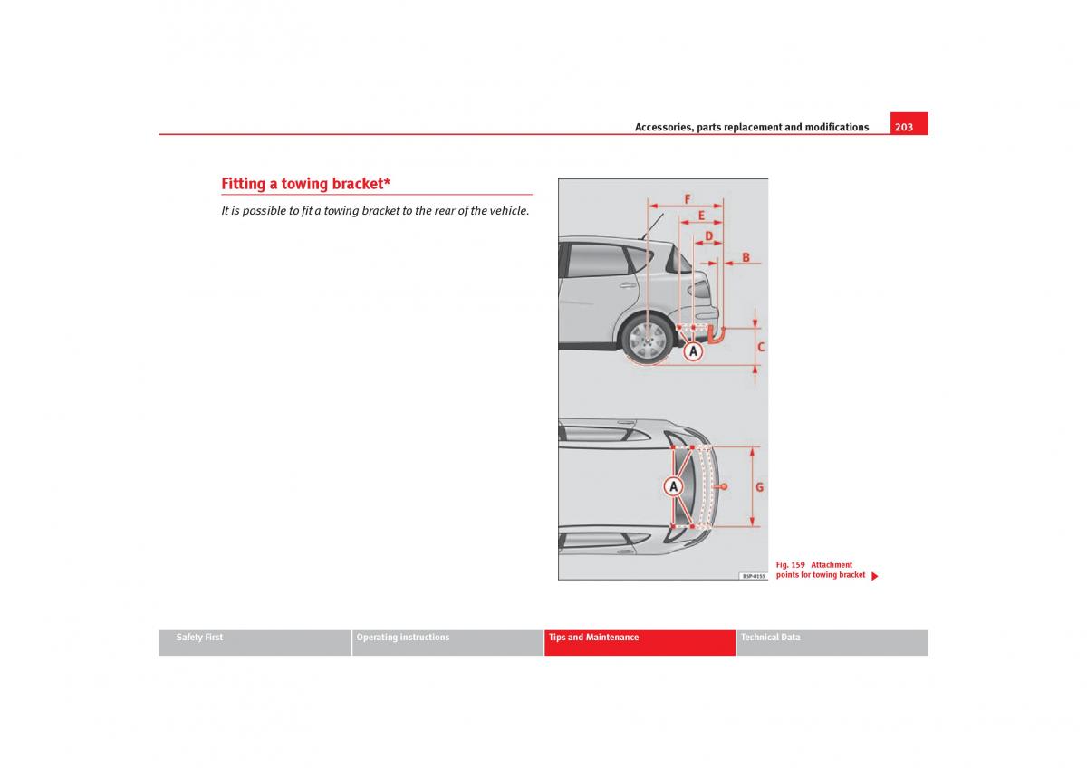 Seat Toledo III 3 owners manual / page 205