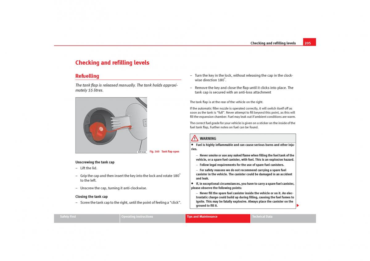 Seat Toledo III 3 owners manual / page 207