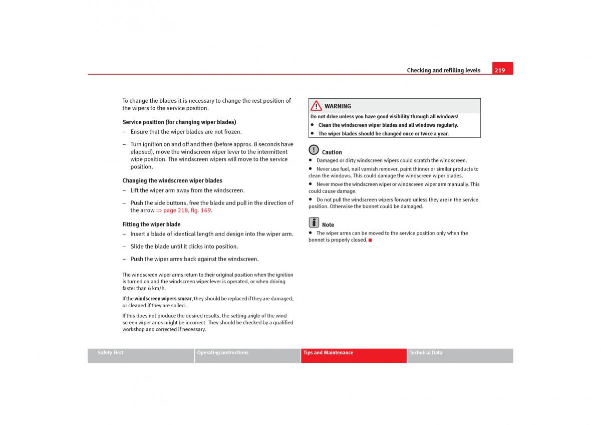 Seat Toledo III 3 owners manual / page 221