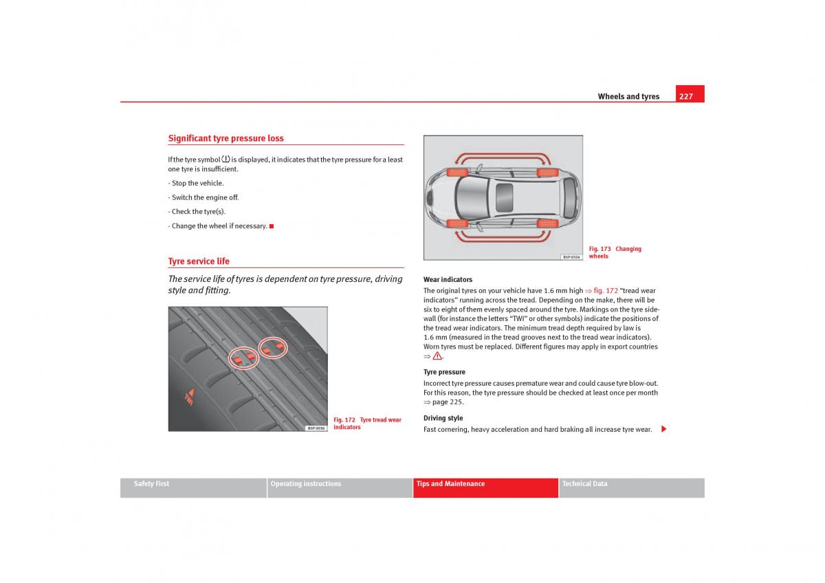 Seat Toledo III 3 owners manual / page 229