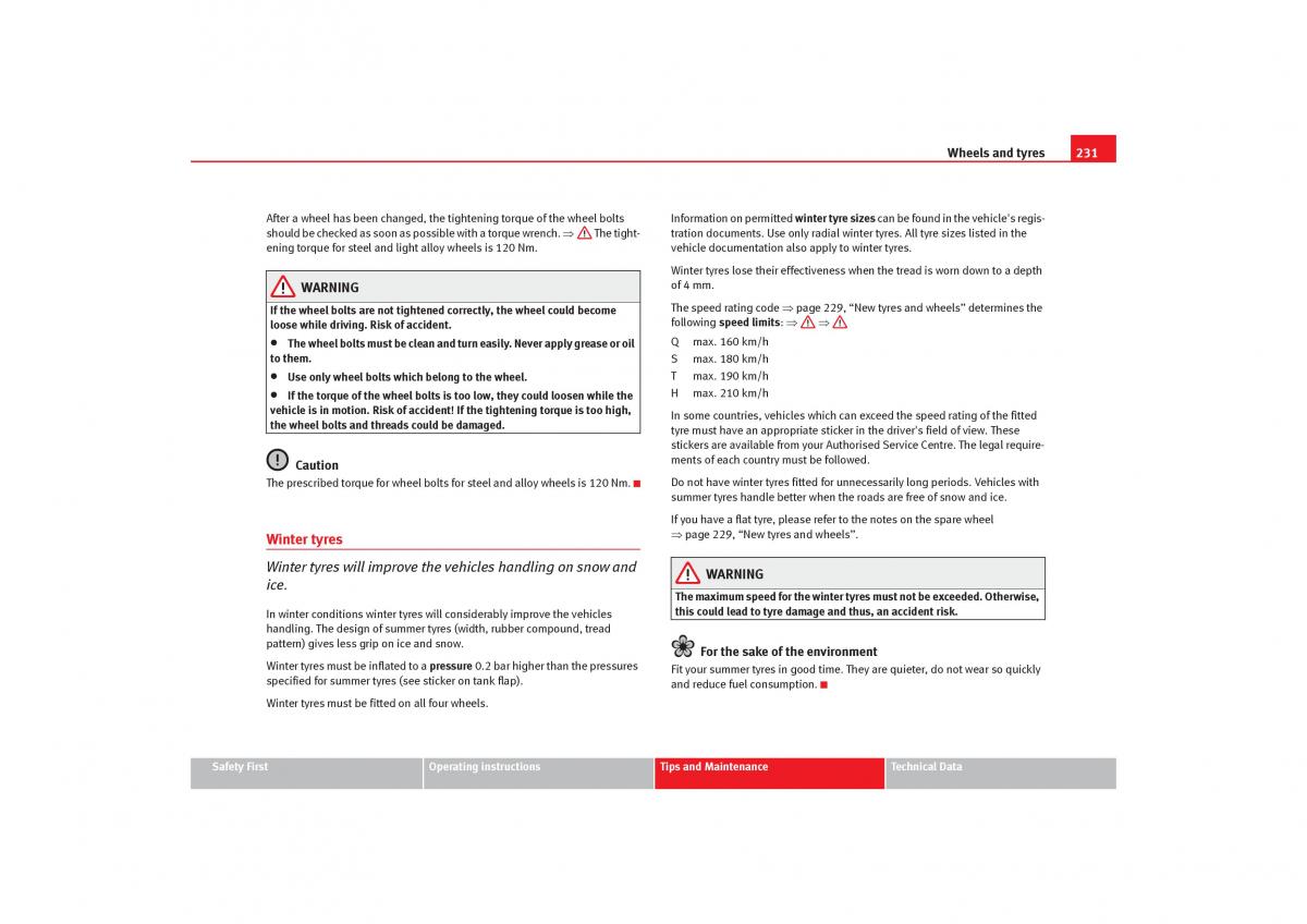 Seat Toledo III 3 owners manual / page 233