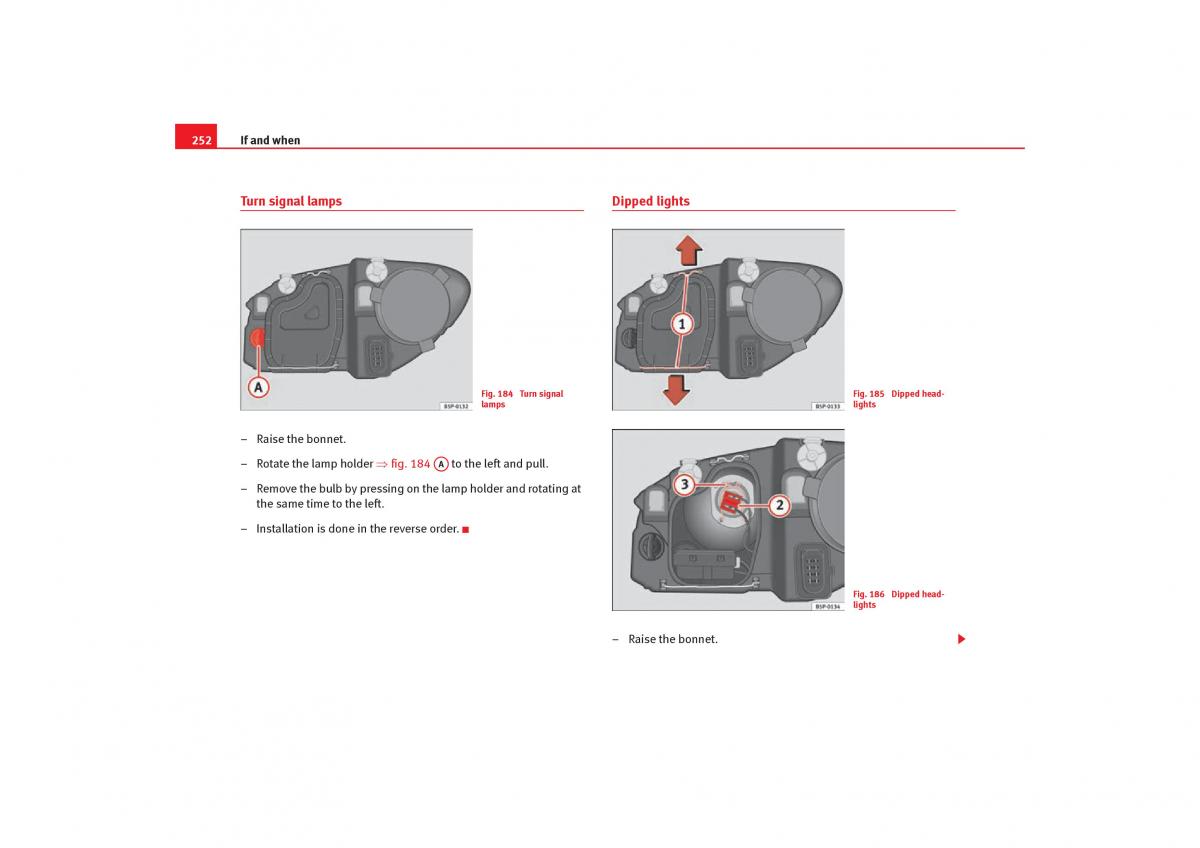 Seat Toledo III 3 owners manual / page 254