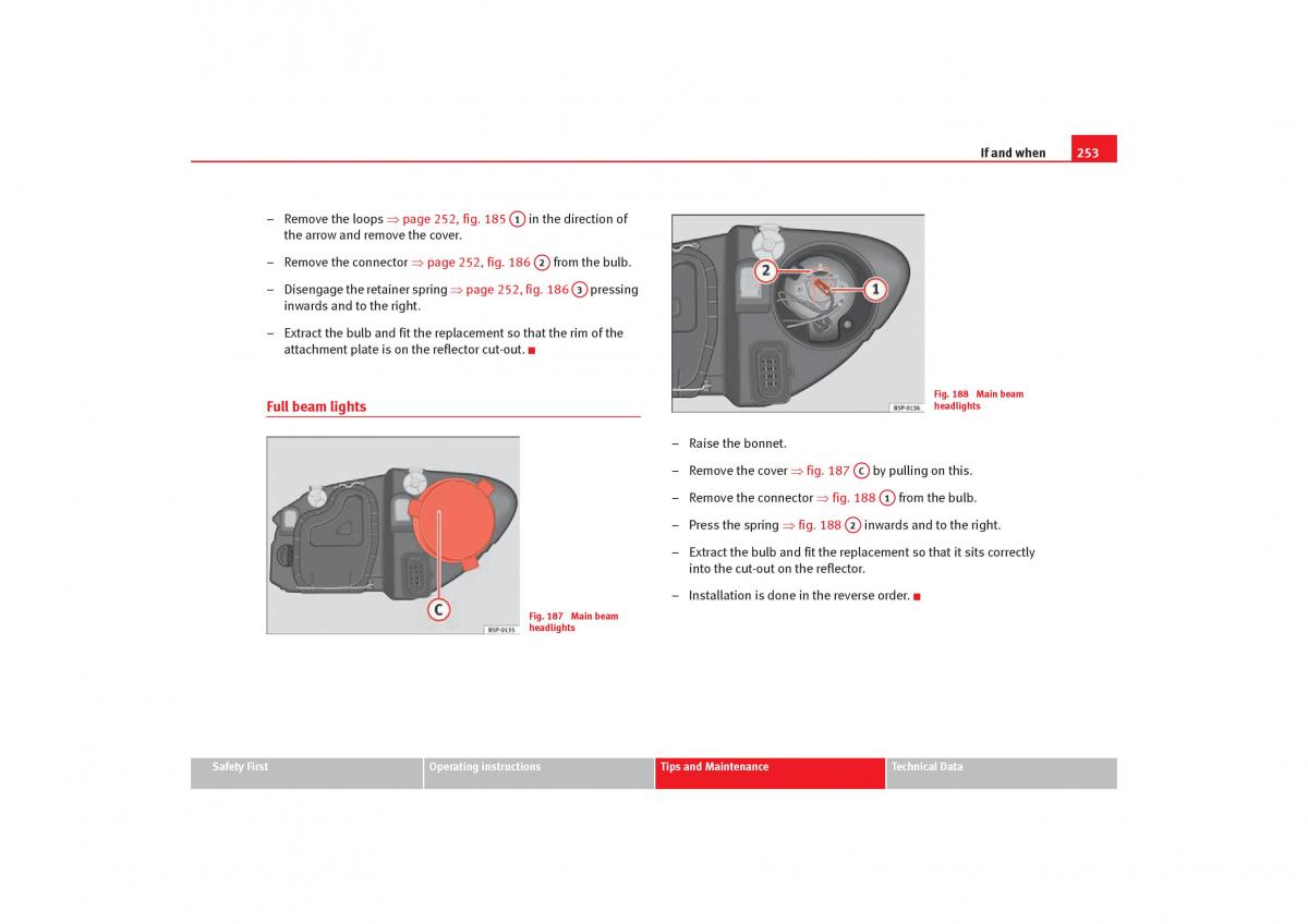 Seat Toledo III 3 owners manual / page 255